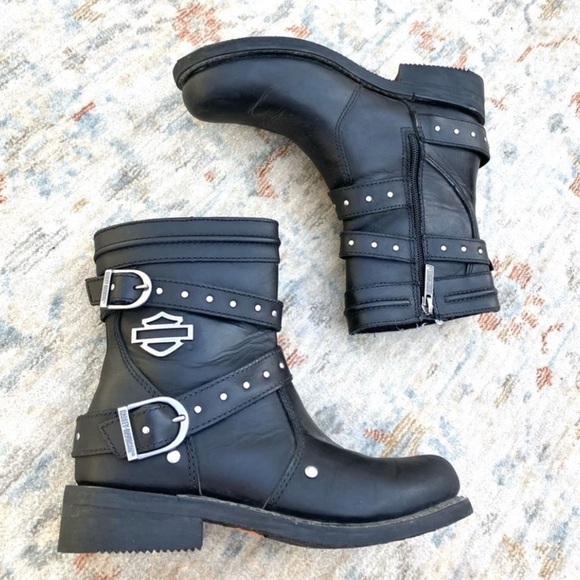 Harley-Davidson Women's EUC Black
Leather Ankle Boots Sz 7.5 - Picture 4 of 9